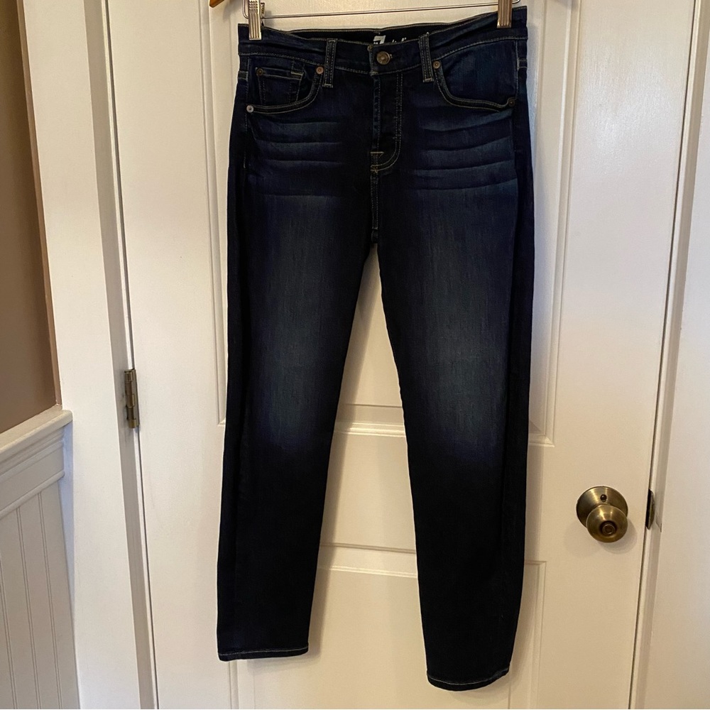 7 FOR ALL MANKIND JEANS BLUE DENIM JOSEFINA SKINNY BOYFRIEND SIZE 25